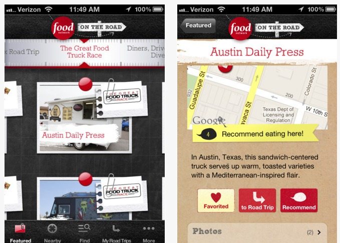 Travel App Of The Week: Food Network On The Road